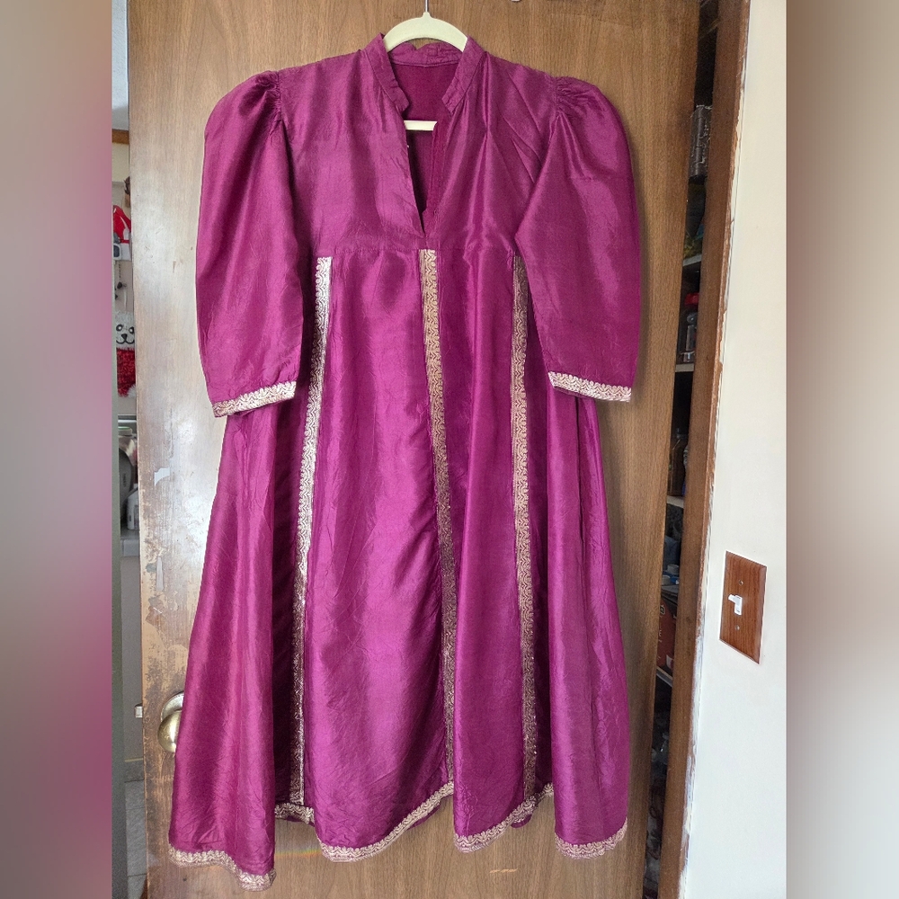 Elegant Indian Purple Maroon Burgundy Women's Dress Sz M